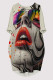 Grey Casual Daily Graffiti Print Pocket Contrast O Neck Printed Dresses