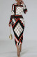 White Casual Street Geometric Print Letters Gradient Contrast O Neck Printed Dresses