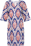 Black Casual Floral Print Contrast V Neck Printed Dresses