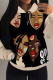 Apricot Casual Street Graffiti Print Draw String Pocket Hooded Tops
