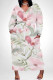 Pink Green Casual Daily Floral Print Pocket Contrast V Neck Printed Plus Size Dresses