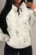 Apricot Casual Daily Floral Print Draw String Pocket Contrast Hooded Tops