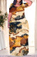 Beige Casual Geometric Print Stripe Gradient Pocket Contrast O Neck Printed Plus Size Dresses