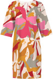 Black Casual Floral Print Contrast V Neck Printed Dresses