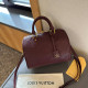 Burgundy Casual Daily Letters Patchwork Zipper Embossed Bags