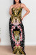 Leopard Print Sexy Animal Print Letters Chain print Contrast V Neck Printed Dresses