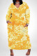 Yellow Casual Daily Floral Print Pocket Contrast V Neck Printed Plus Size Dresses
