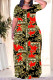 Black Gold Casual Street Chain print Pocket Contrast O Neck Printed Dresses
