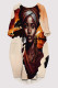 Light Khaki Casual Daily Graffiti Print Pocket Contrast O Neck Printed Dresses