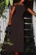 Black Elegant Solid Color Patchwork Backless Off Shoulder Long Dresses