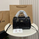 Black Casual Daily Letters Patchwork Zipper Embossed Bags