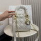 White Daily Solid Color Metal Accessories Trim Texture Bags