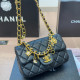 Black Casual Street Solid Color Patchwork Metal Accessories Trim Texture Bags