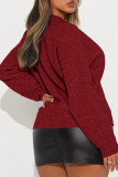 Apricot Casual Solid Color Pocket Patchwork Turndown Collar Tops