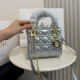 Silver Daily Solid Color Metal Accessories Trim Texture Bags