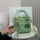 Green Daily Solid Color Metal Accessories Trim Texture Bags