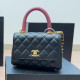 Black Red Casual Daily Solid Color Metal Accessories Trim Bags