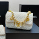 White Casual Street Solid Color Patchwork Metal Accessories Trim Texture Bags