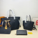Black Casual Daily Letters Patchwork Embossed Bags