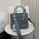 Blue Gray Casual Solid Color Patchwork Metal Accessories Trim Texture Bags