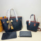 Black Casual Daily Letters Patchwork Contrast Embossed Bags