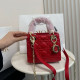 Red Daily Solid Color Metal Accessories Trim Texture Bags