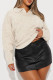 Apricot Casual Solid Color Pocket Patchwork Turndown Collar Tops