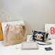 Khaki Casual Daily Letters Patchwork lamb's wool Bags