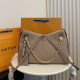 Khaki Casual Daily Letters Patchwork Chains Embossed Bags