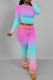 Gradient Color Casual Gradient Patchwork O Neck Long Sleeve Two Pieces