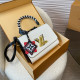 White Casual Letters Patchwork Texture Adjustable Bags