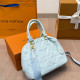 Blue Daily Celebrities Letters Zipper Embossed Bags
