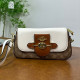 White Casual Street Letters Patchwork Contrast Bags