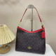 Red Casual Street Letters Patchwork Zipper Contrast Bags