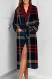 Red Sexy Plaid Lace Up Contrast Sleepwear