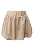 Light Blue Casual Solid Color Patchwork Loose Mid Waist Speaker Patchwork Bottoms