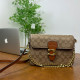 Coffee Casual Daily Letters Patchwork Chains Contrast Bags