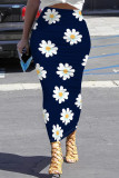 Pink Casual Flowers Patchwork Regular Mid Waist Full Print Bottoms