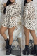 Khaki Casual Letter Print Contrast Turndown Collar Shirt Dresses