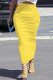 Yellow Casual Stripe Patchwork Regular Mid Waist Full Print Bottoms