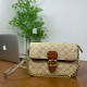 Apricot Casual Daily Letters Patchwork Chains Contrast Bags