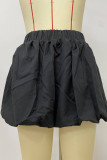 Light Blue Casual Solid Color Patchwork Loose Mid Waist Speaker Patchwork Bottoms