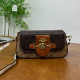 Black Casual Street Letters Patchwork Contrast Bags
