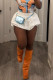 White Casual Solid Color Patchwork Loose Mid Waist Speaker Patchwork Bottoms