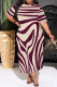 Stripe Casual Geometric Print Stripe Gradient O Neck Printed Plus Size Dresses