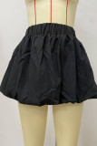 Light Blue Casual Solid Color Patchwork Loose Mid Waist Speaker Patchwork Bottoms