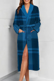 Red Sexy Plaid Lace Up Contrast Sleepwear