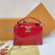 Red Casual Daily Solid Color Metal Accessories Trim Texture Adjustable Bags