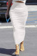 White Casual Solid Color Patchwork Regular Mid Waist Patchwork Bottoms