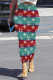Red Blue Casual Street Letter Print Contrast Skinny High Waist Full Print Bottoms